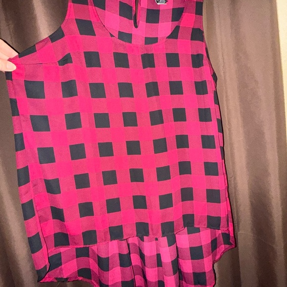 Torrid Pink and Black Asymmetrical Tank Top - Picture 2 of 5
